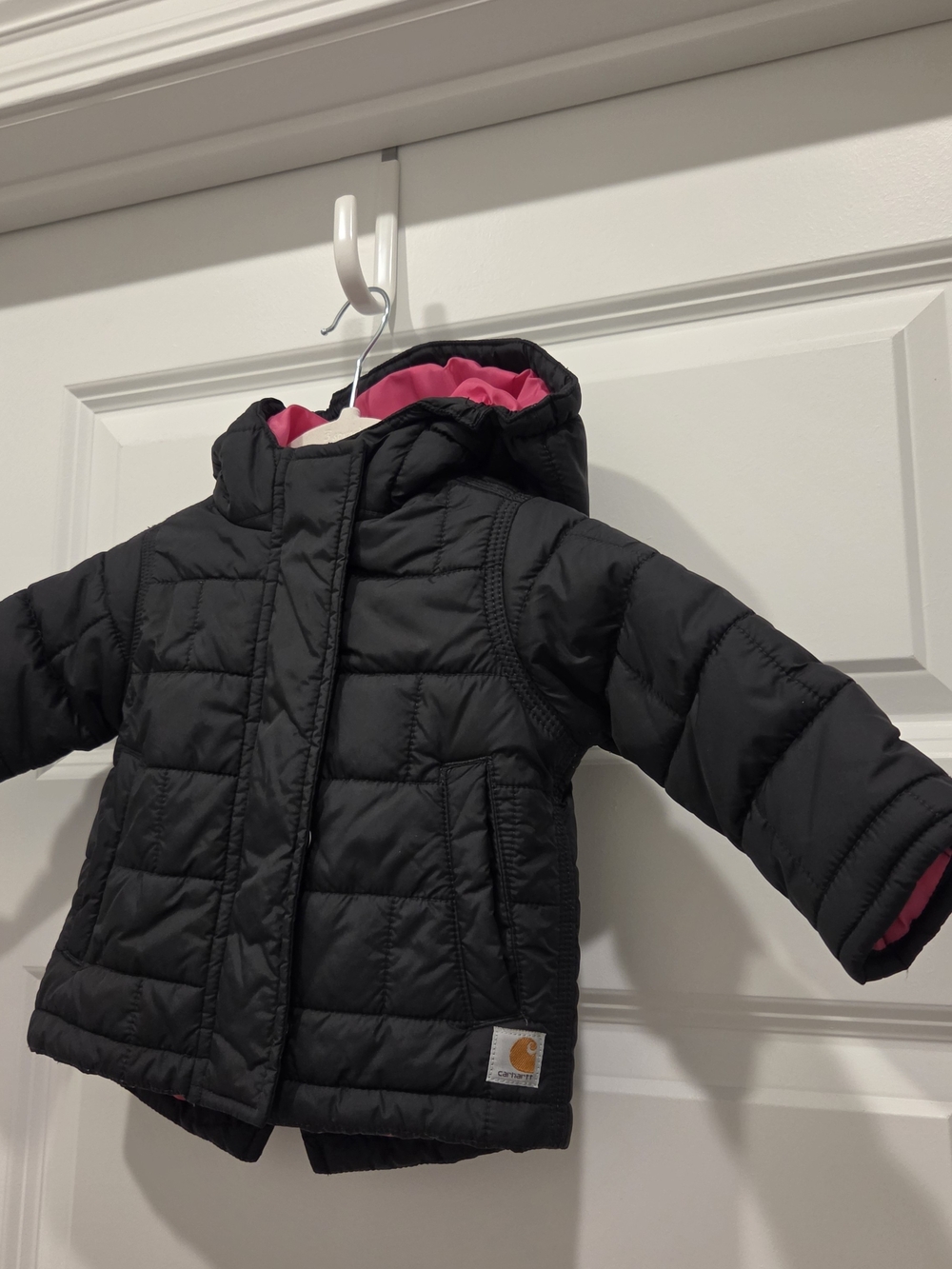 Carhartt Amoret Quilted Jacket Rain Defender Puffer Coat in Black & Pink 6M